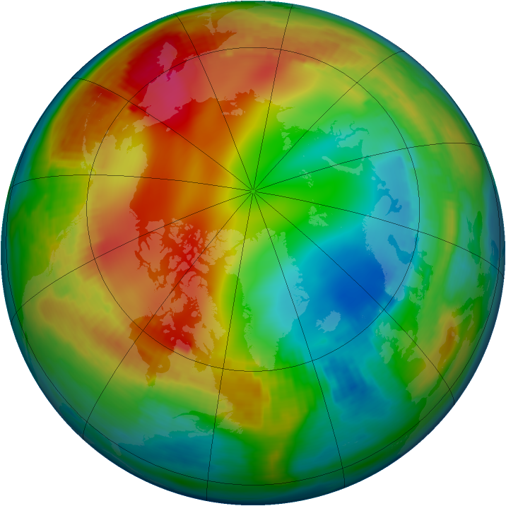 Arctic ozone map for 15 January 1987